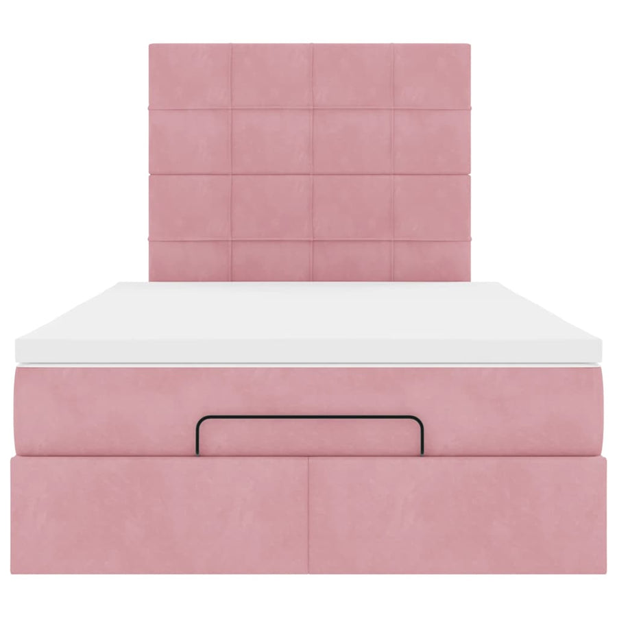 Ottoman bed met matrassen en LED's 120x190cm fluweel roze