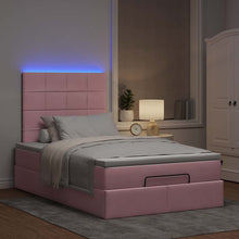 Ottoman bed met matrassen en LED's 120x190cm fluweel roze