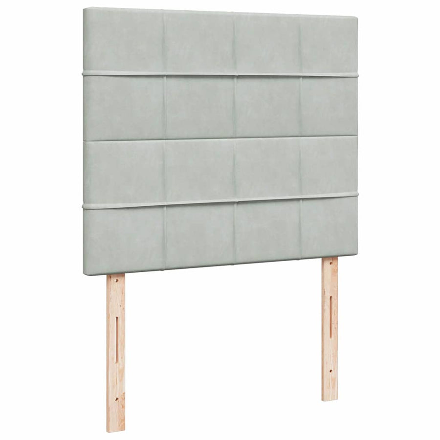 Ottoman bed met matrassen en LED's 120x200cm fluweel lichtgrijs