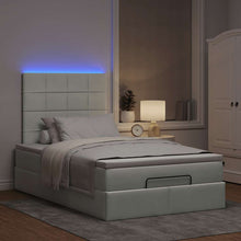 Ottoman bed met matrassen en LED's 120x200cm fluweel lichtgrijs
