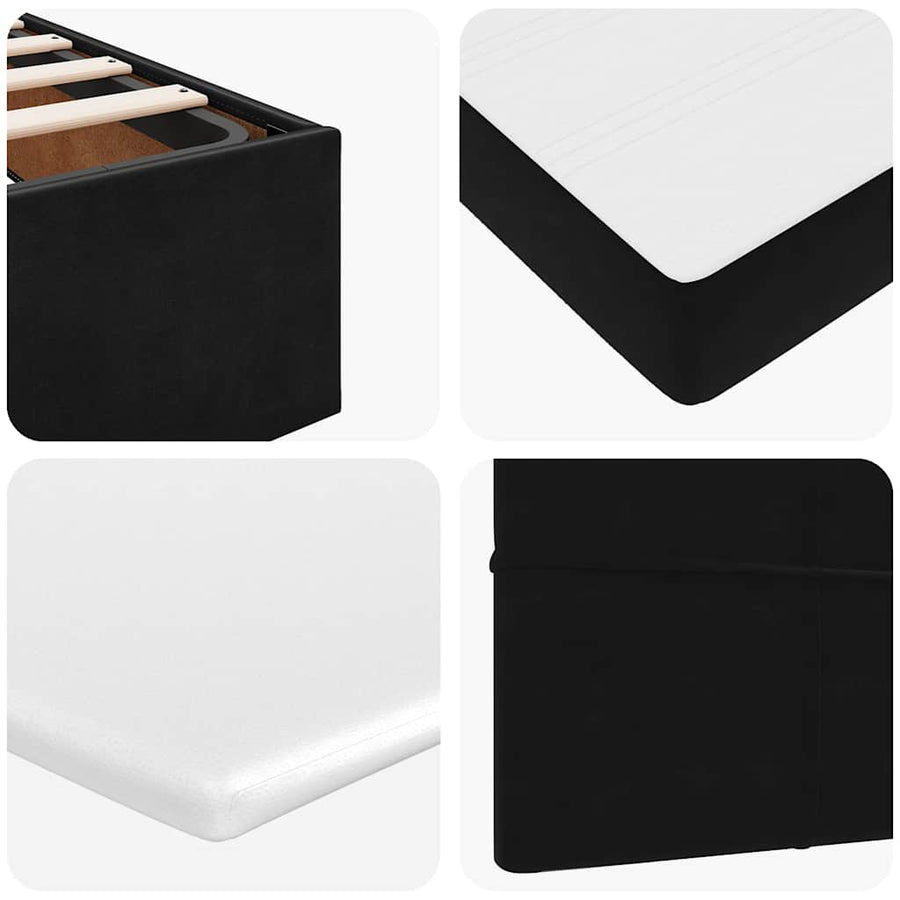 Ottoman bed met matrassen en LED's 120x200cm fluweel zwart