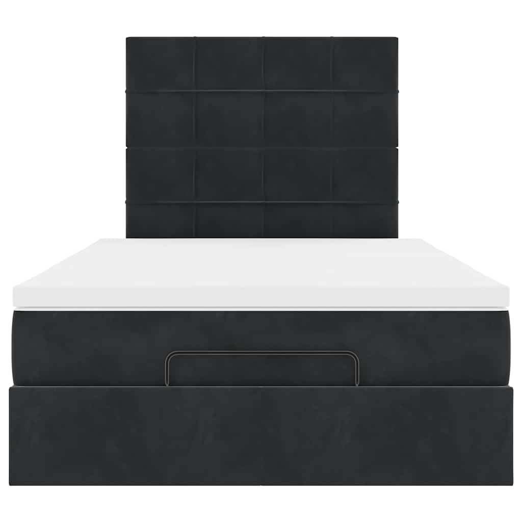 Ottoman bed met matrassen en LED's 120x200cm fluweel zwart