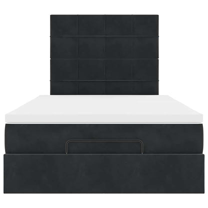 Ottoman bed met matrassen en LED's 120x200cm fluweel zwart
