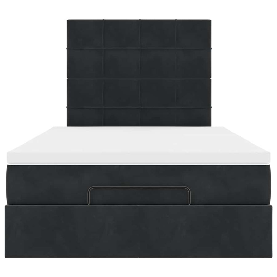 Ottoman bed met matrassen en LED's 120x200cm fluweel zwart