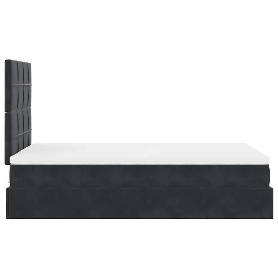 Ottoman bed met matrassen en LED's 120x200cm fluweel zwart
