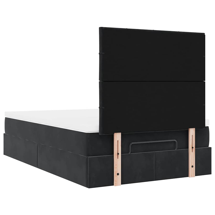 Ottoman bed met matrassen en LED's 120x200cm fluweel zwart