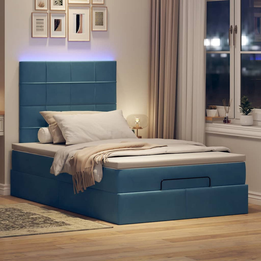 Ottoman bed met matrassen en LED's 120x200cm fluweel