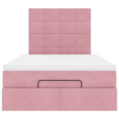 Ottoman bed met matrassen en LED's 120x200cm fluweel roze