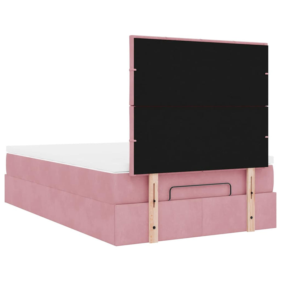 Ottoman bed met matrassen en LED's 120x200cm fluweel roze