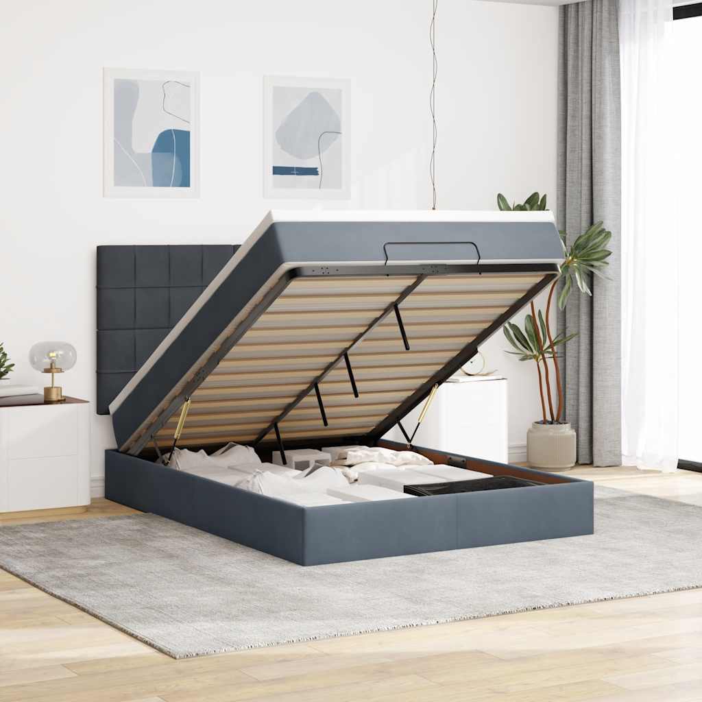 Ottoman bed met matrassen en LED's 140x190cm fluweel