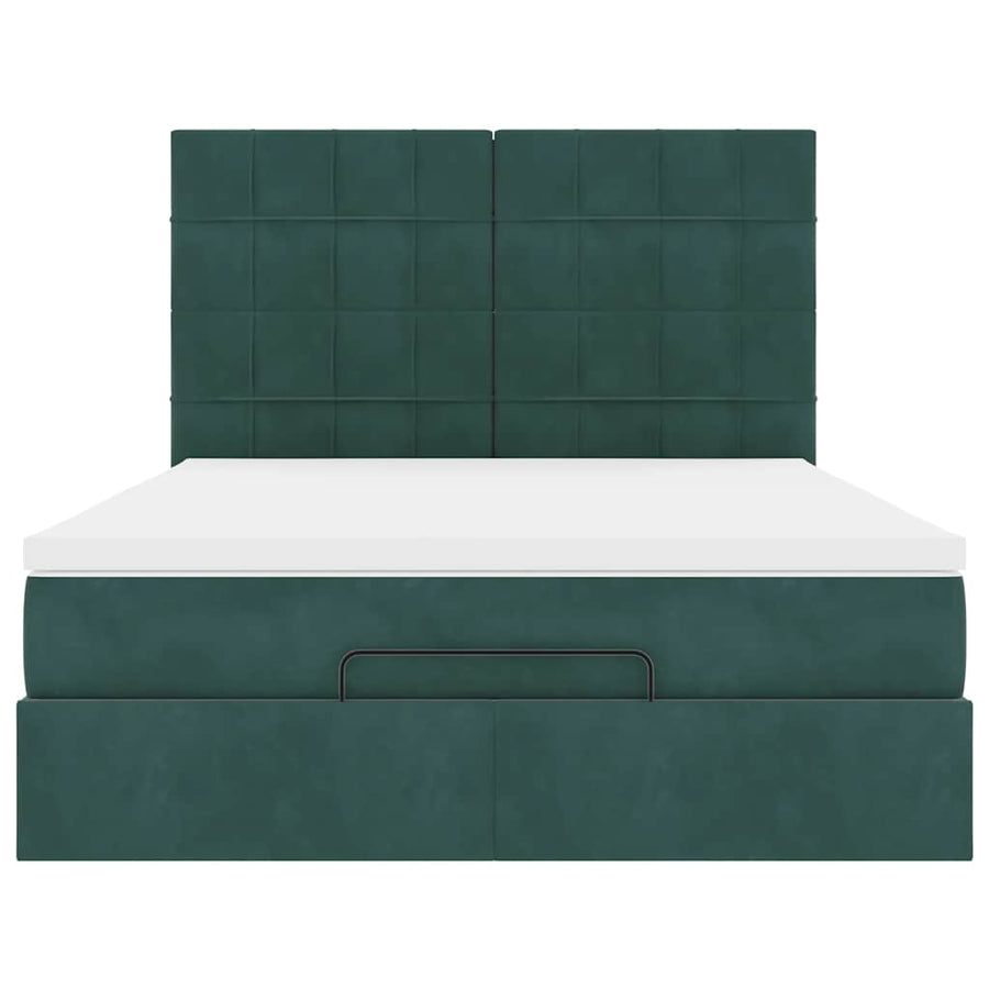 Ottoman bed met matrassen en LED's 140x190cm fluweel