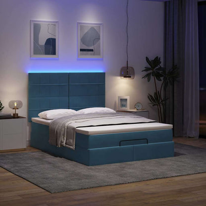 Ottoman bed met matrassen en LED's 140x190cm fluweel