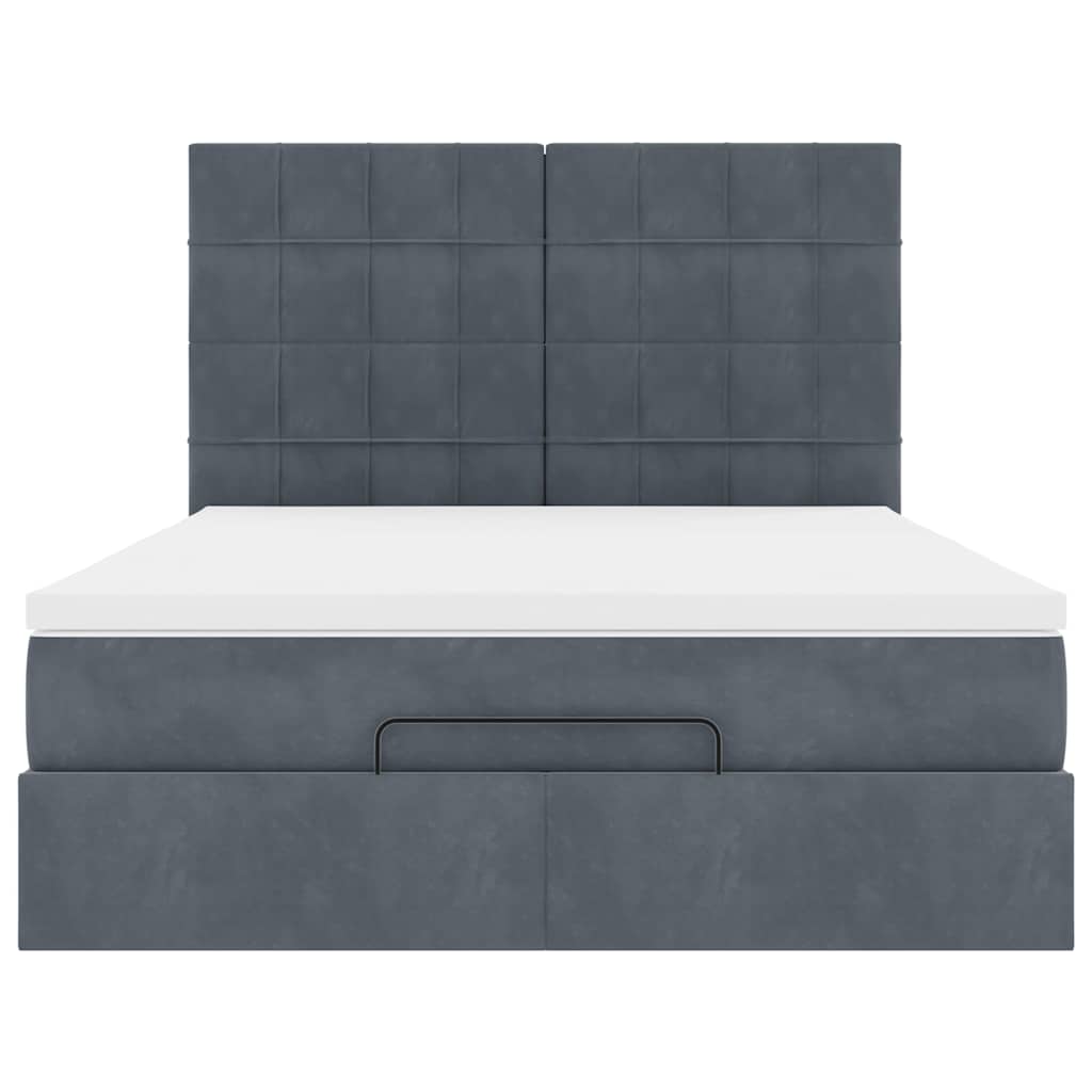 Ottoman bed met matrassen en LED's 140x200cm fluweel