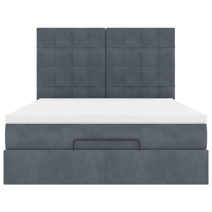 Ottoman bed met matrassen en LED's 140x200cm fluweel