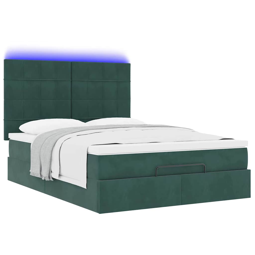 Ottoman bed met matrassen en LED's 140x200cm fluweel