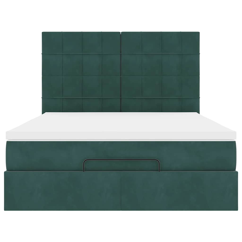 Ottoman bed met matrassen en LED's 140x200cm fluweel
