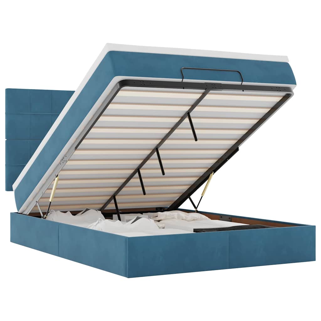Ottoman bed met matrassen en LED's 140x200cm fluweel