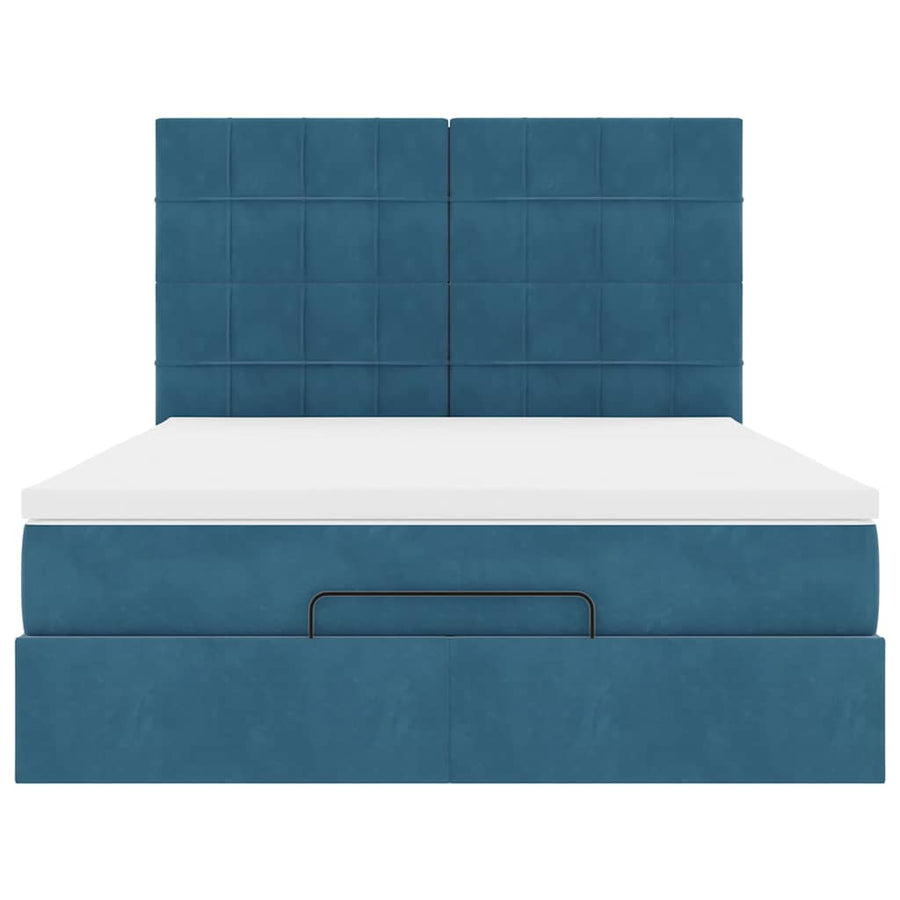 Ottoman bed met matrassen en LED's 140x200cm fluweel