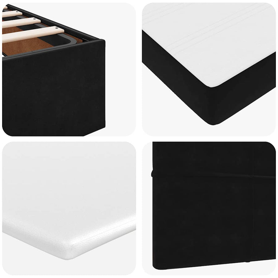 Ottoman bed met matrassen en LED's 160x200cm fluweel zwart