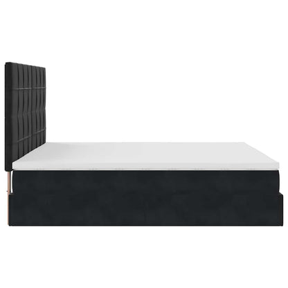 Ottoman bed met matrassen en LED's 160x200cm fluweel zwart