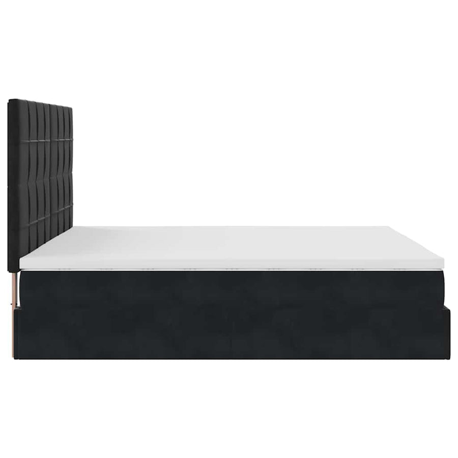 Ottoman bed met matrassen en LED's 160x200cm fluweel zwart