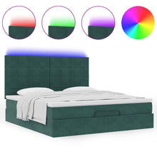 Ottoman bed met matrassen en LED's 160x200cm fluweel