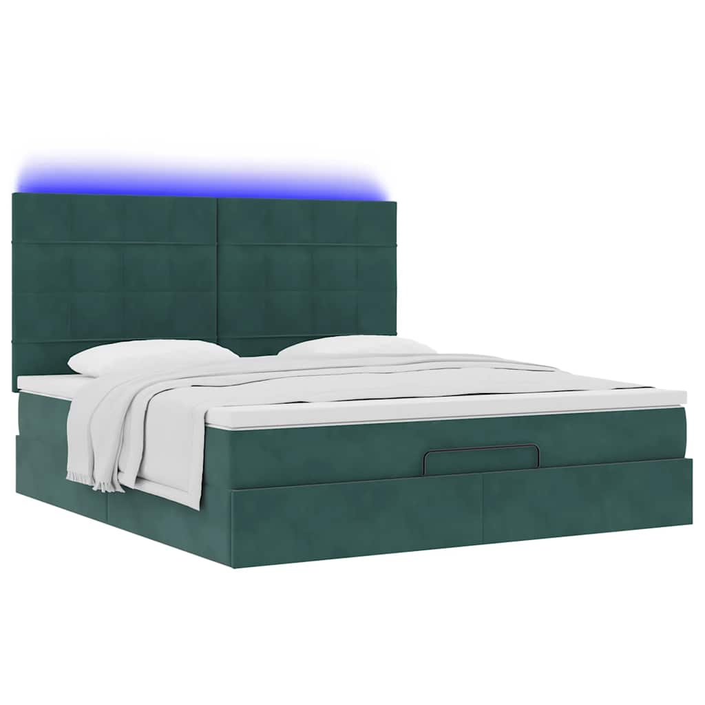 Ottoman bed met matrassen en LED's 160x200cm fluweel