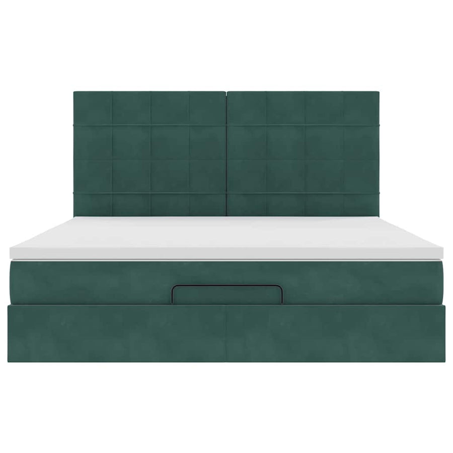 Ottoman bed met matrassen en LED's 160x200cm fluweel