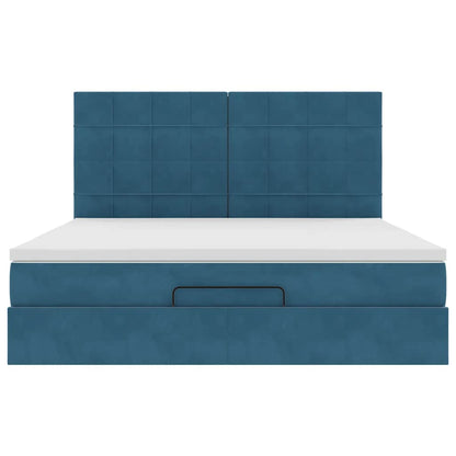 Ottoman bed met matrassen en LED's 160x200cm fluweel