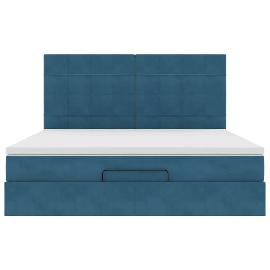Ottoman bed met matrassen en LED's 160x200cm fluweel