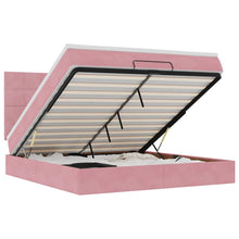 Ottoman bed met matrassen en LED's 160x200cm fluweel roze