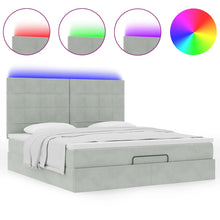 Ottoman bed met matrassen en LED's 180x200cm fluweel lichtgrijs