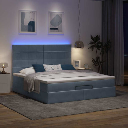 Ottoman bed met matrassen en LED's 180x200cm fluweel