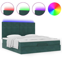 Ottoman bed met matrassen en LED's 180x200cm fluweel