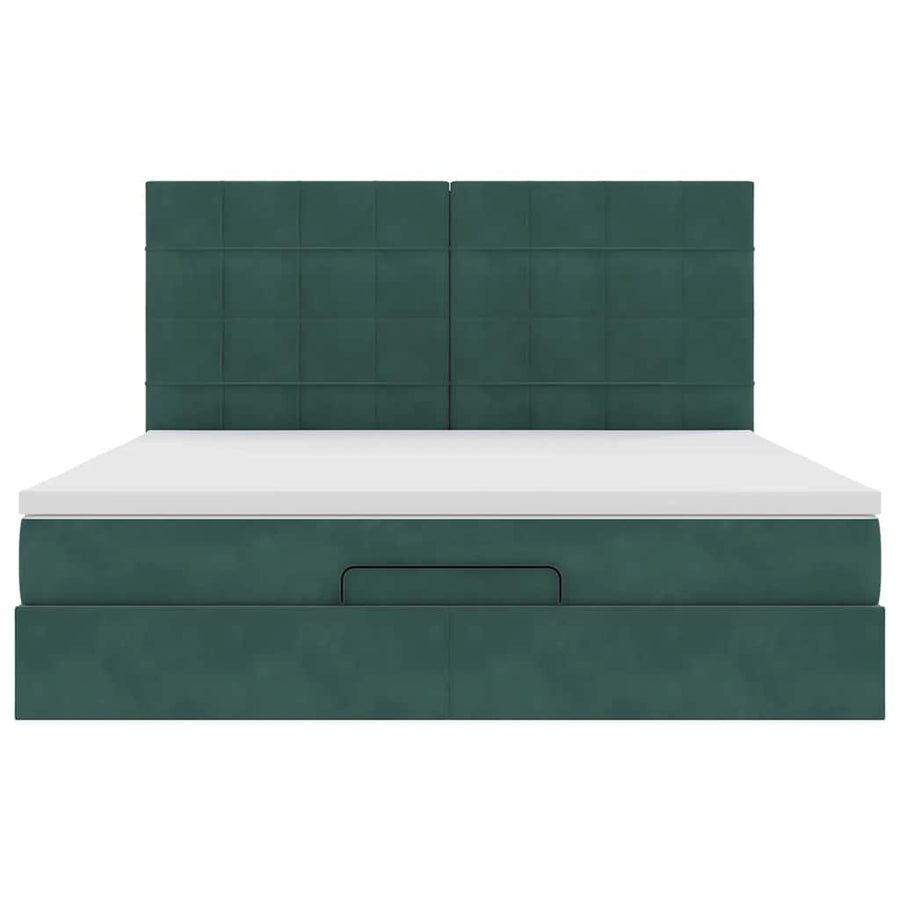 Ottoman bed met matrassen en LED's 180x200cm fluweel
