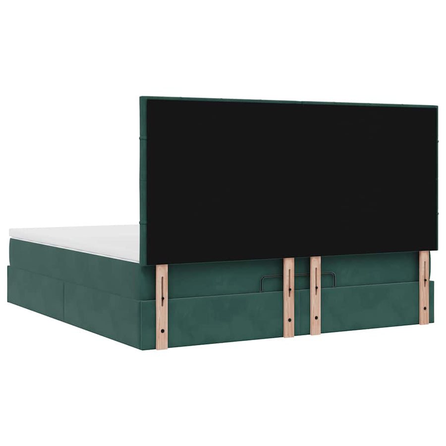 Ottoman bed met matrassen en LED's 180x200cm fluweel