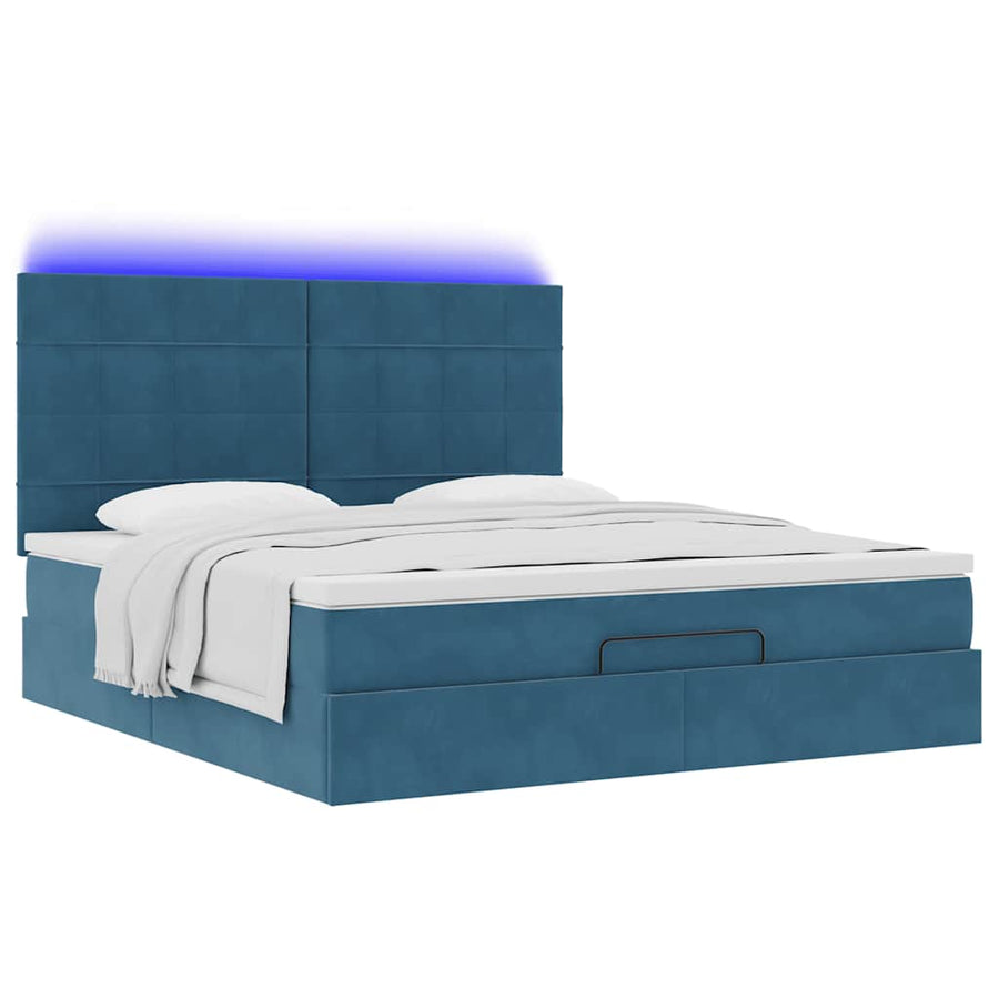 Ottoman bed met matrassen en LED's 180x200cm fluweel