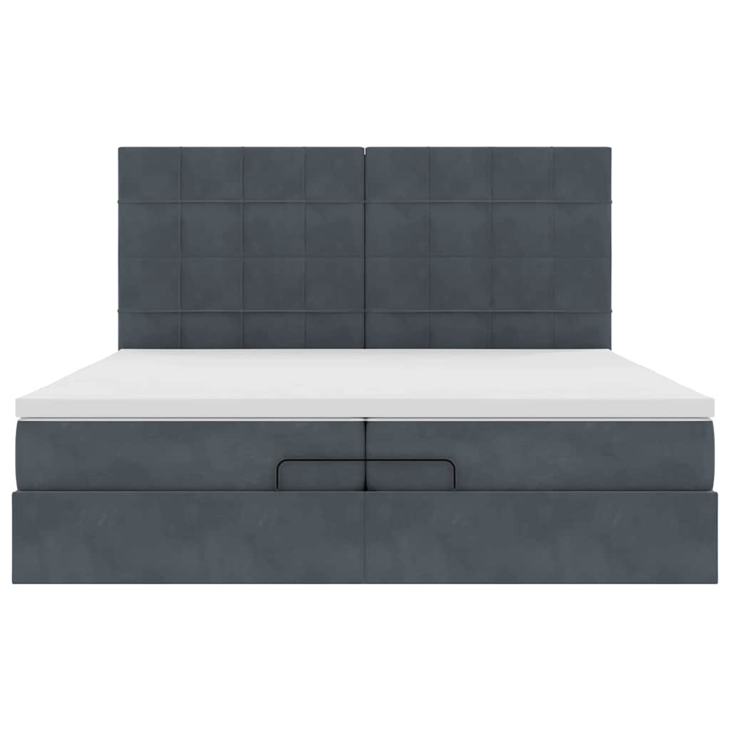Ottoman bed met matrassen en LED's 200x200cm fluweel