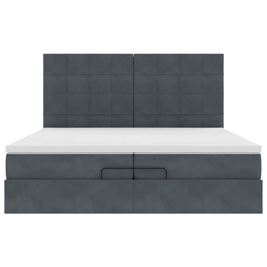 Ottoman bed met matrassen en LED's 200x200cm fluweel