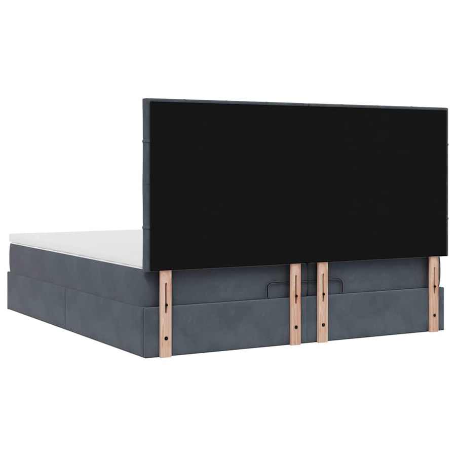 Ottoman bed met matrassen en LED's 200x200cm fluweel