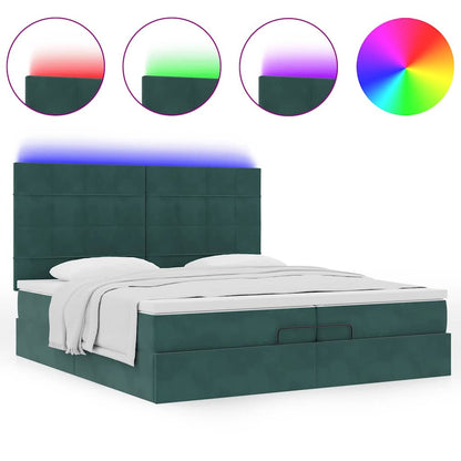 Ottoman Bed Met Matrassen En Led's 200X200Cm Fluweel