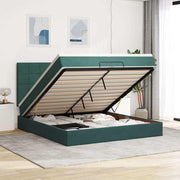 Ottoman bed with mattresses and LEDs 200x200cm velvet