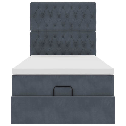 Ottoman bed met matrassen en LED's 80x200cm fluweel donkergrijs
