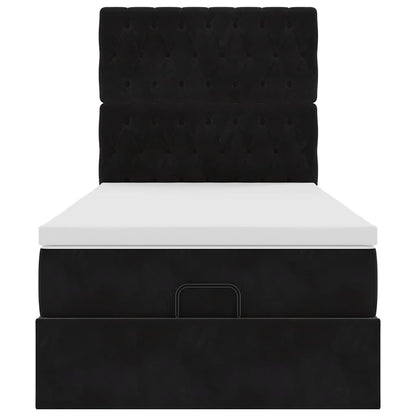 Ottoman bed met matrassen en LED's 80x200cm fluweel zwart