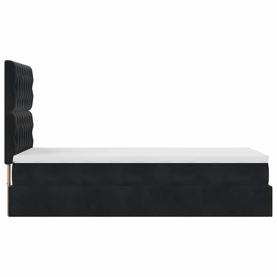 Ottoman bed met matrassen en LED's 80x200cm fluweel zwart