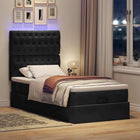 Ottoman bed with mattresses and LEDs 80x200cm velvet black
