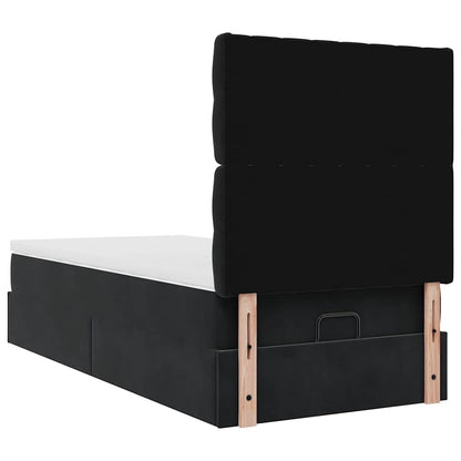 Ottoman bed met matrassen en LED's 90x190cm fluweel zwart