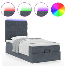 Ottoman bed met matrassen en LED's 100x200cm fluweel
