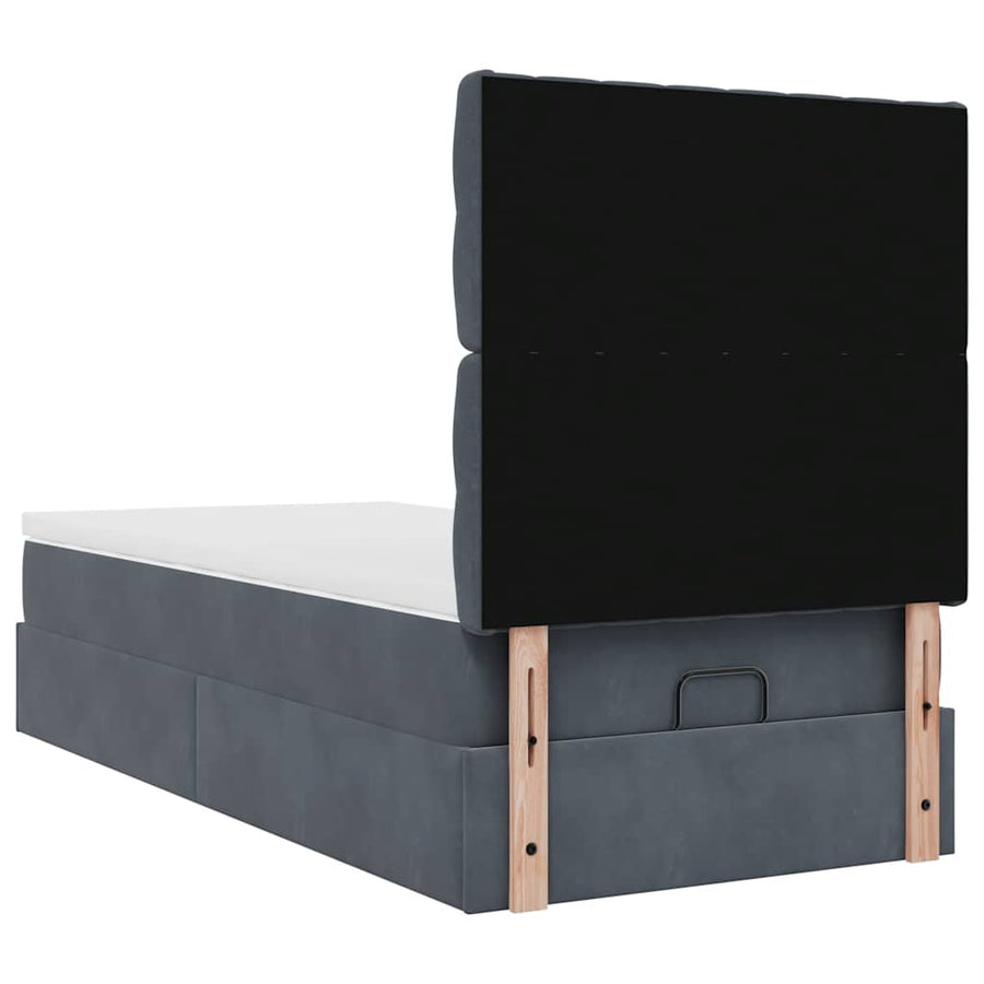 Ottoman bed met matrassen en LED's 100x200cm fluweel
