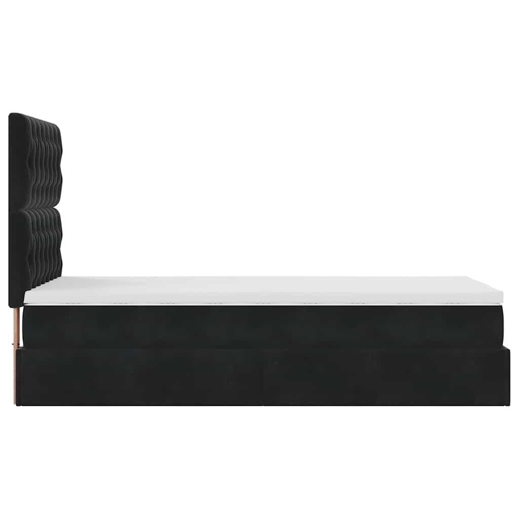 Ottoman bed met matrassen en LED's 100x200cm fluweel zwart